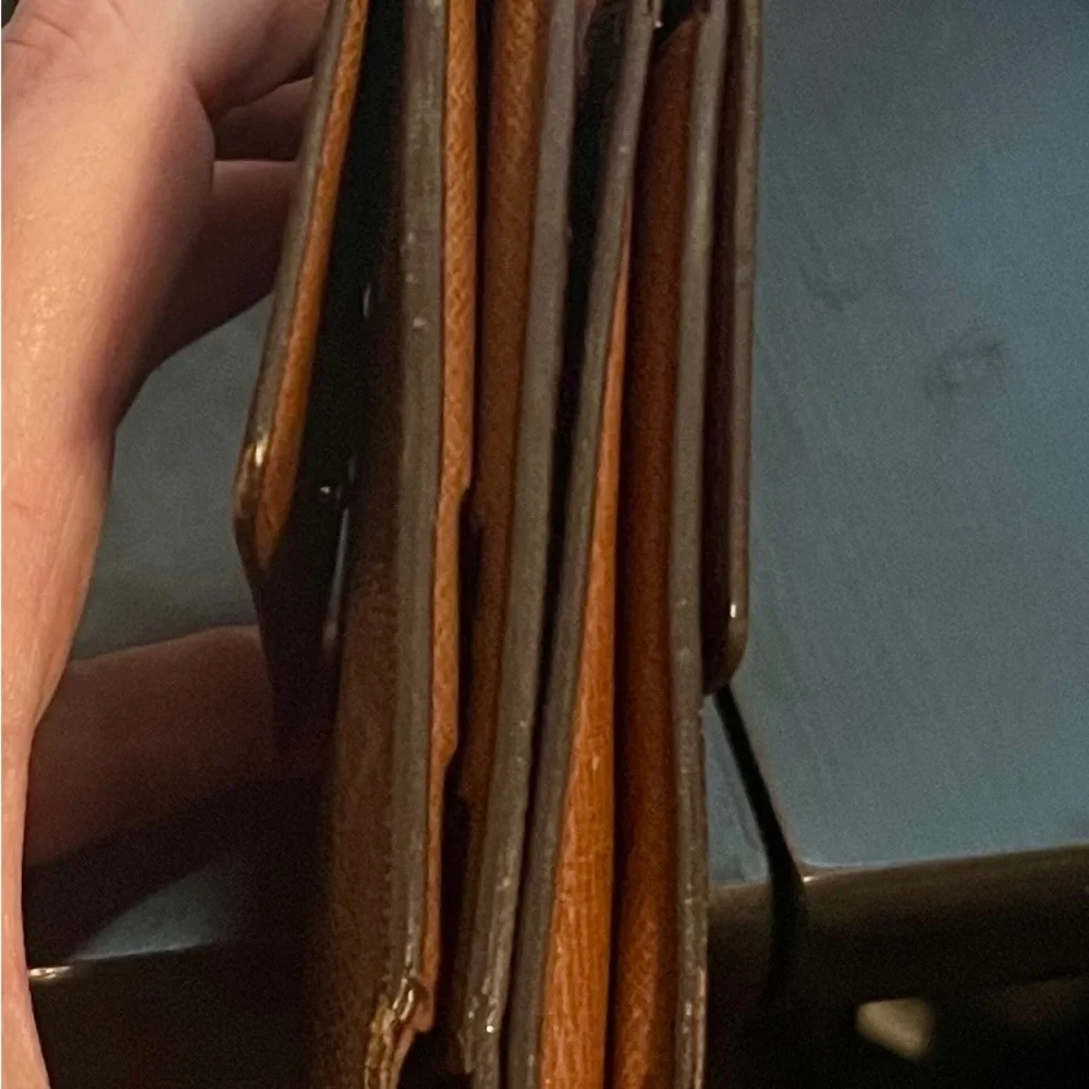 Louis Vuitton Monogram Canvas Compact Wallet in Brown and Gold